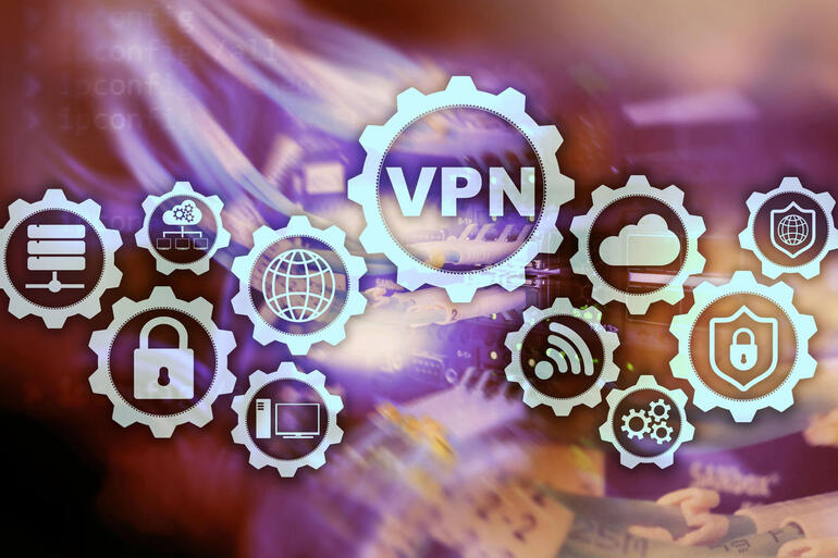 Conexión VPN segura.  Red privada virtual o concepto de seguridad de Internet.