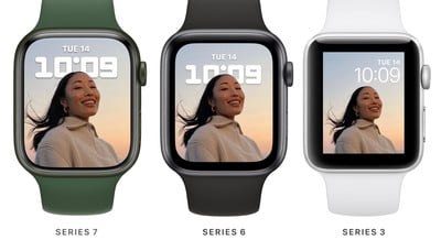 comparación de pantalla del apple watch serie 7