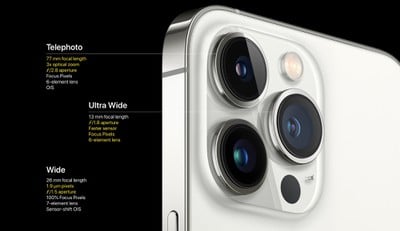 especificaciones de lentes de cámara iphone 13 pro
