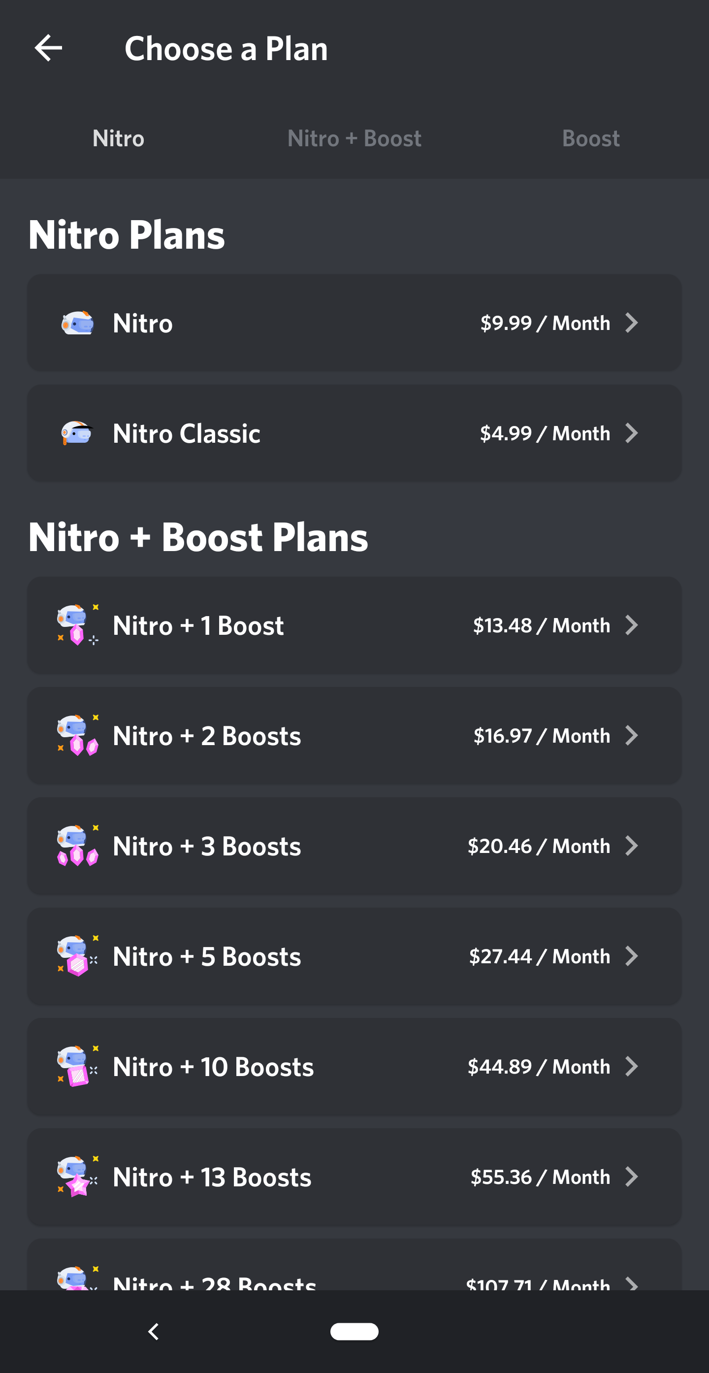 Las suscripciones a Nitro son bastante sencillas, pero las mejoras del servidor pueden ser caras.