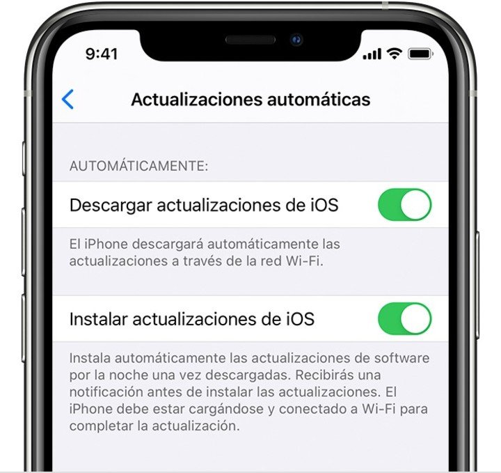 Habilite las actualizaciones automáticas en iPhone.