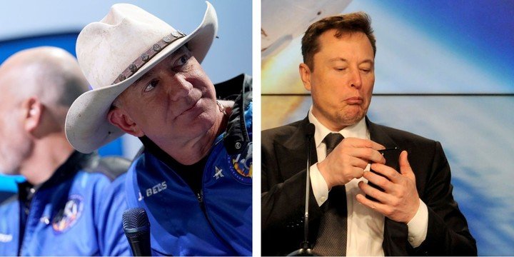 Elon Musk y Jeff Bezos se enfrentan en la carrera espacial SpaceX y Blue Origin