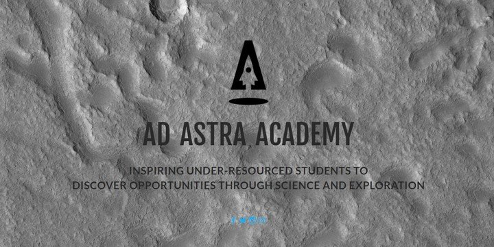 El sitio web de Ad Astra, la escuela californiana creada por Elon Musk.  Foto: captura.