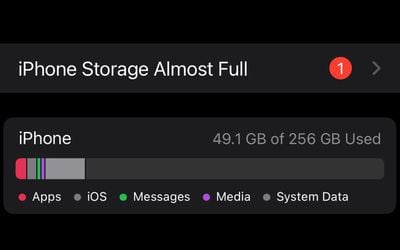 almacenamiento de iphone casi lleno
