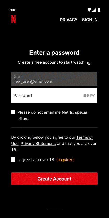 Plan gratuito de Netflix Android