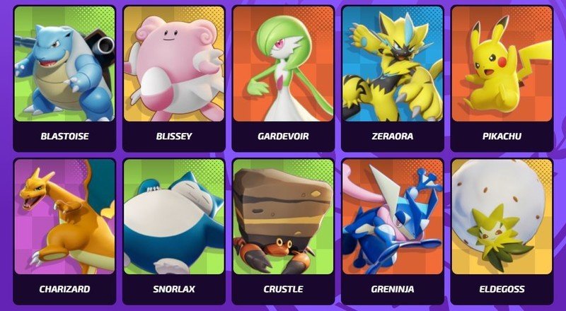 Lista de Pokémon Unite en alta resolución