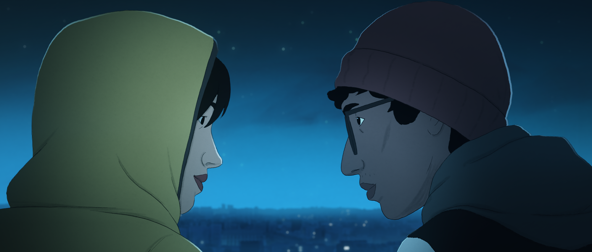 Dev Patel and Alia Shawkat voice Naoufel and Gabrielle in the English dub.