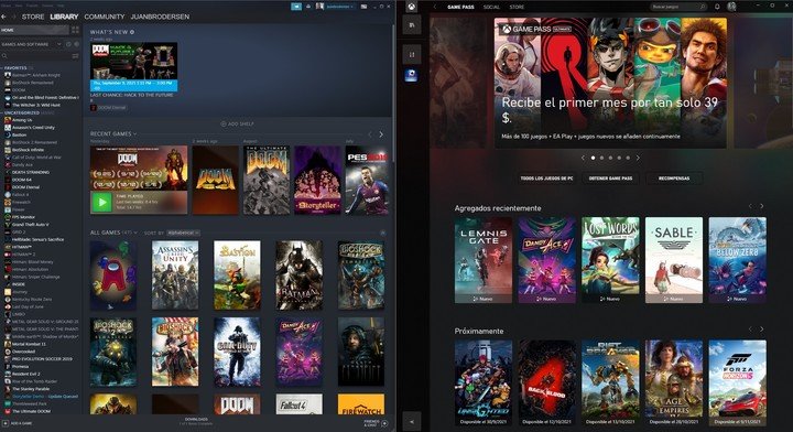 Steam y Xbox, las aplicaciones que se probaron en juegos.  Ventanas de fotos