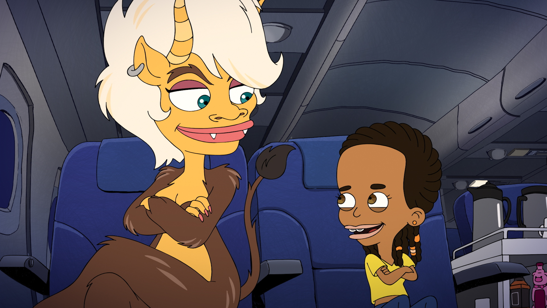 Thandie Newton as Mona the Hormone Monstress and Jenny Slate as Missy Foreman-Greenwald  in 'Big Mouth'