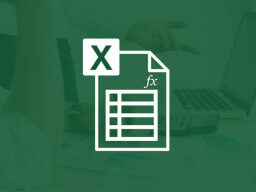 el logotipo de Excel sobre un fondo verde transparente de la imagen de una persona que escribe en una computadora portátil