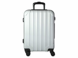 una maleta con ruedas plateada genius pack