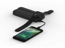 cargador portátil negro para iPhone y Apple Watch