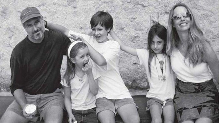 Steve Jobs con su familia.
