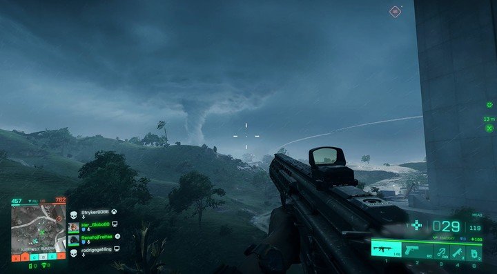 La aparición repentina de un tornado puede cambiar radicalmente la acción en Battlefield 2042.