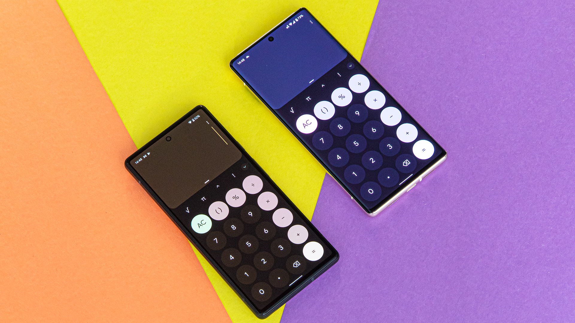 The colors you choose will even tint the calculator app.