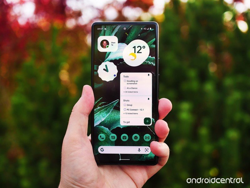 Google Pixel 6 Widgets Material You Green