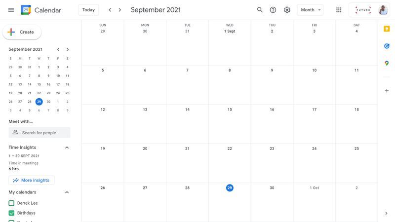 Estadísticas de tiempo de Google Calendar