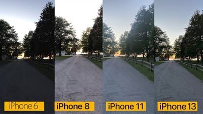 iphone cámara comparación carretera crepúsculo