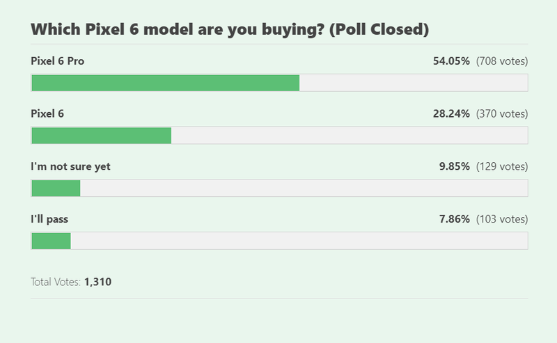 Respuesta de encuesta Pixel 6 o Pixel 6 Pro