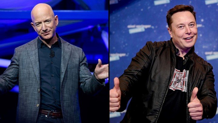Jeff Bezos y Elon Musk tienen una vieja rivalidad entre multimillonarios.