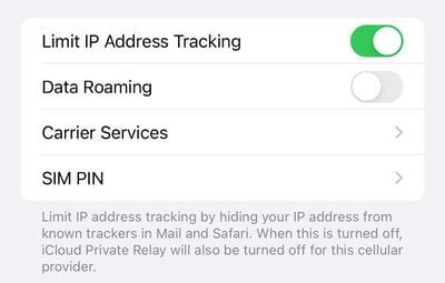 ios 15 2 beta 3 límite de seguimiento de direcciones IP