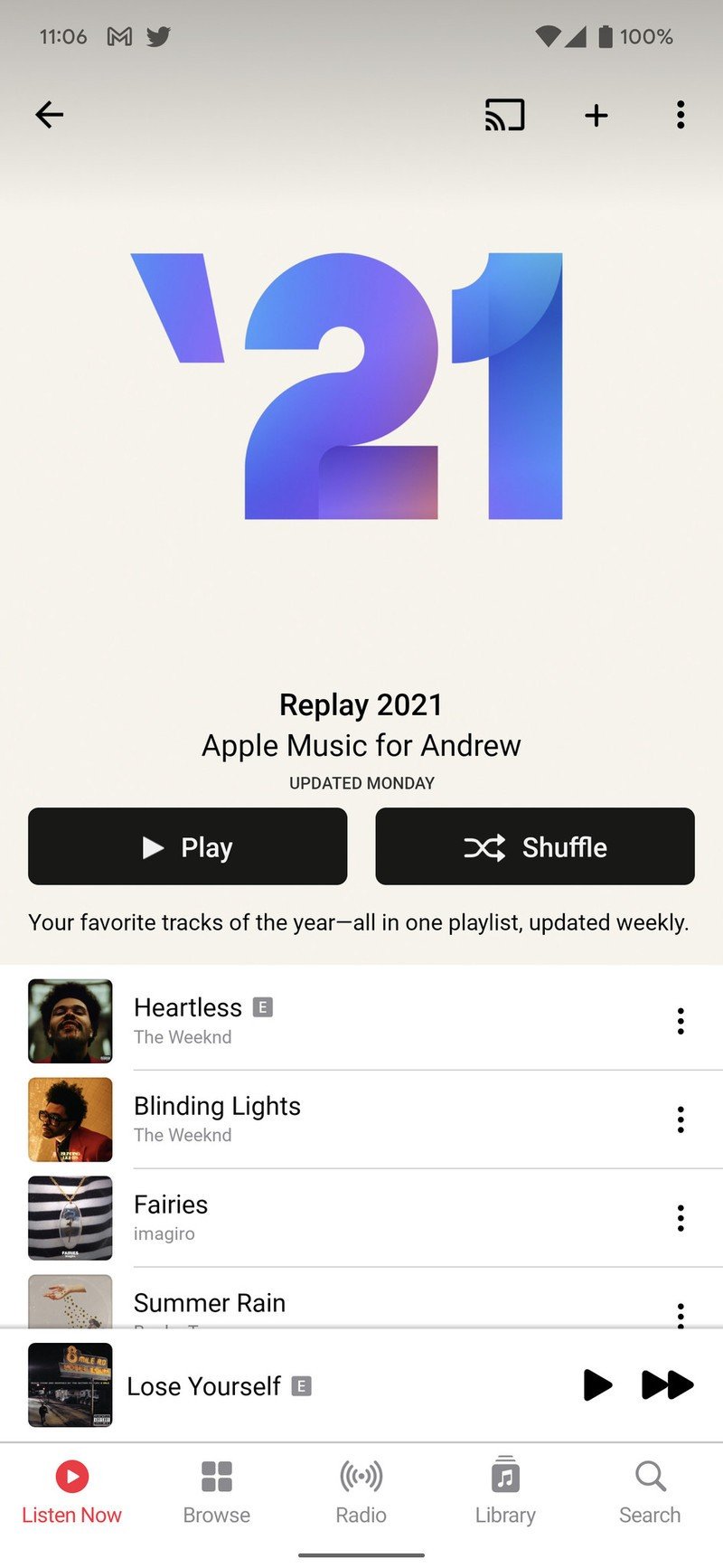 Reproducción de Apple Music 2021