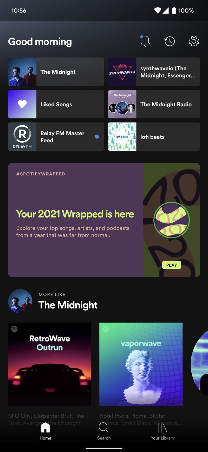 Navegación de Spotify Wrapped 2021