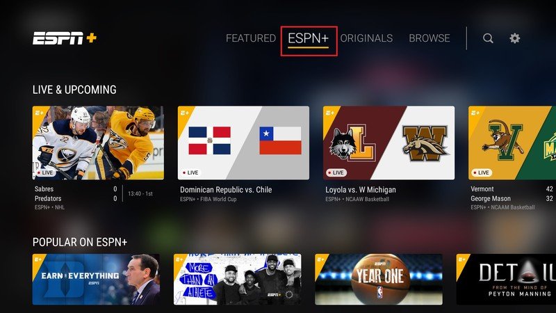 Aplicación ESPN