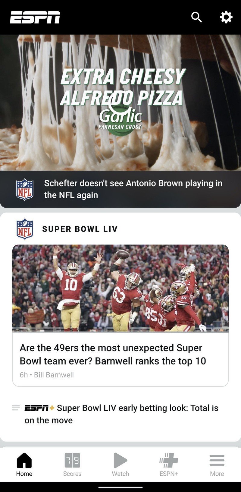 Aplicación de Android Espn Plus Content