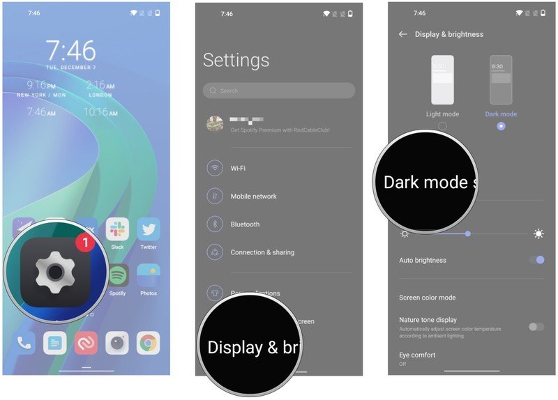 Cómo personalizar el modo oscuro en OxygenOS 12