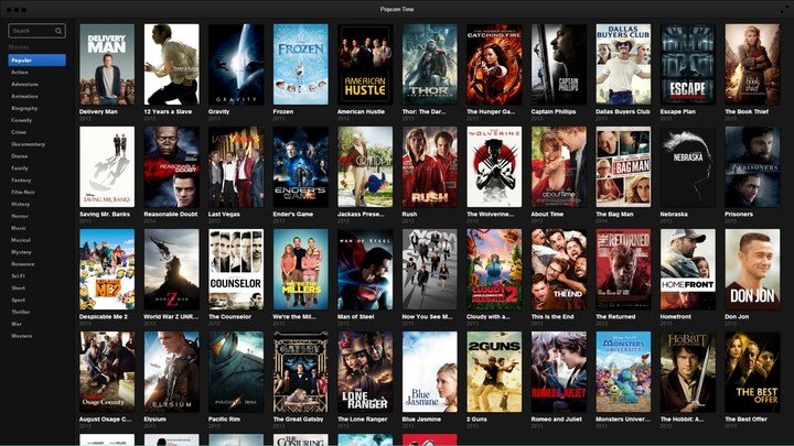 Los internautas podían acceder a todo tipo de contenidos audiovisuales de forma gratuita a través de Popcorn Time.