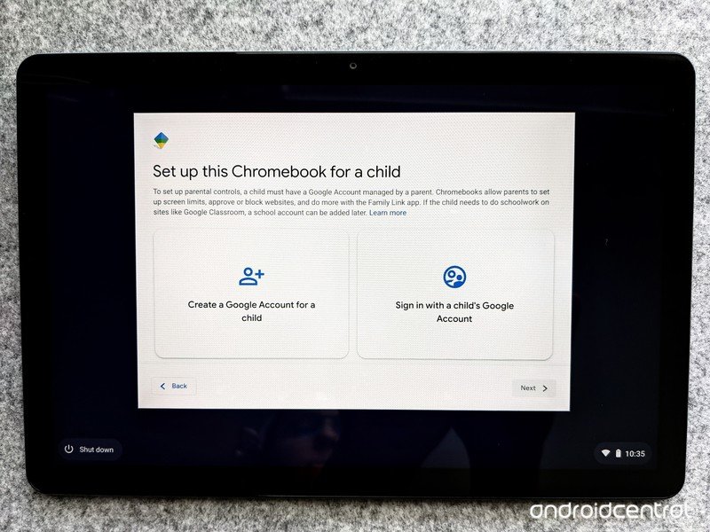 Opciones de configuración infantil de Chrome OS