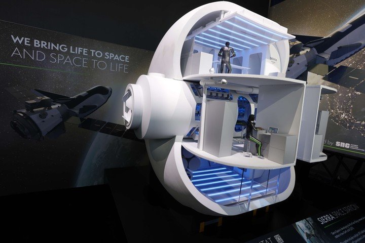 Sierra Space LIFE Habitat: una maqueta de una estación espacial.  Foto: AFP