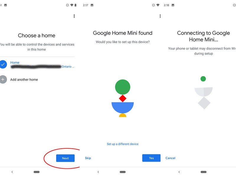 Configuración de altavoces de Google