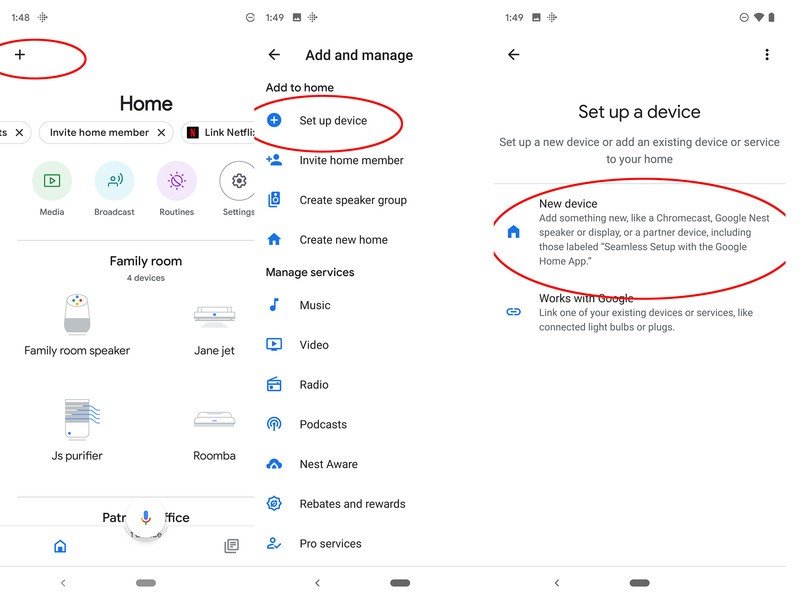 Configuración de altavoces de Google