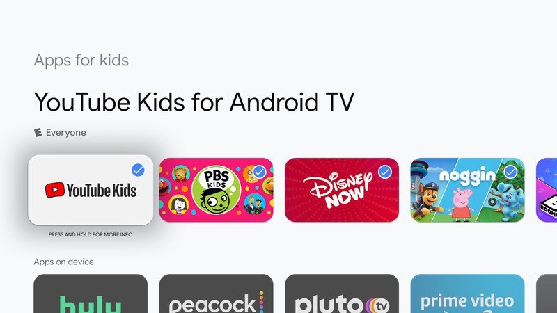 Aplicaciones de Google TV para niños