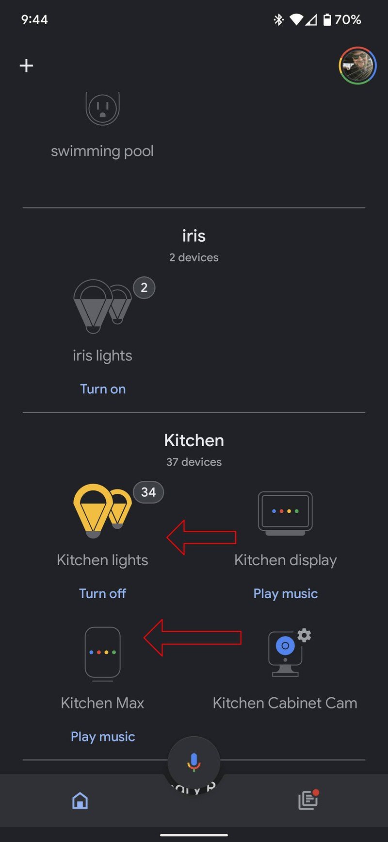 Captura de pantalla de eliminación de dispositivo de Google Home