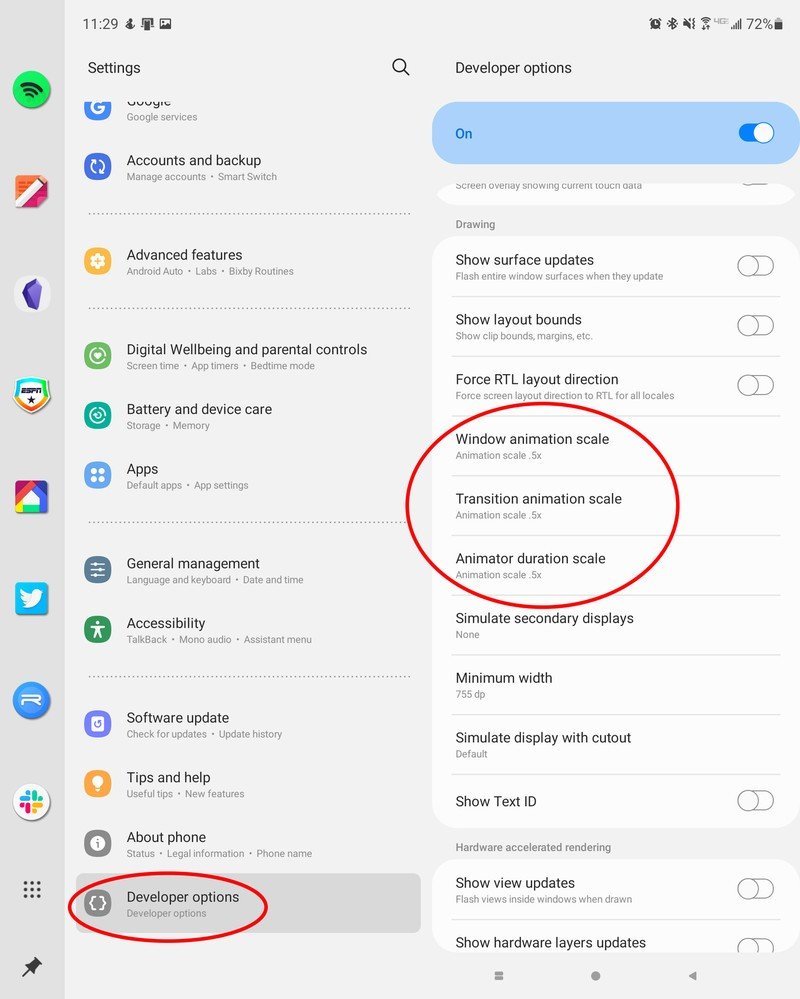 Change Animation Speed Z Fold 3