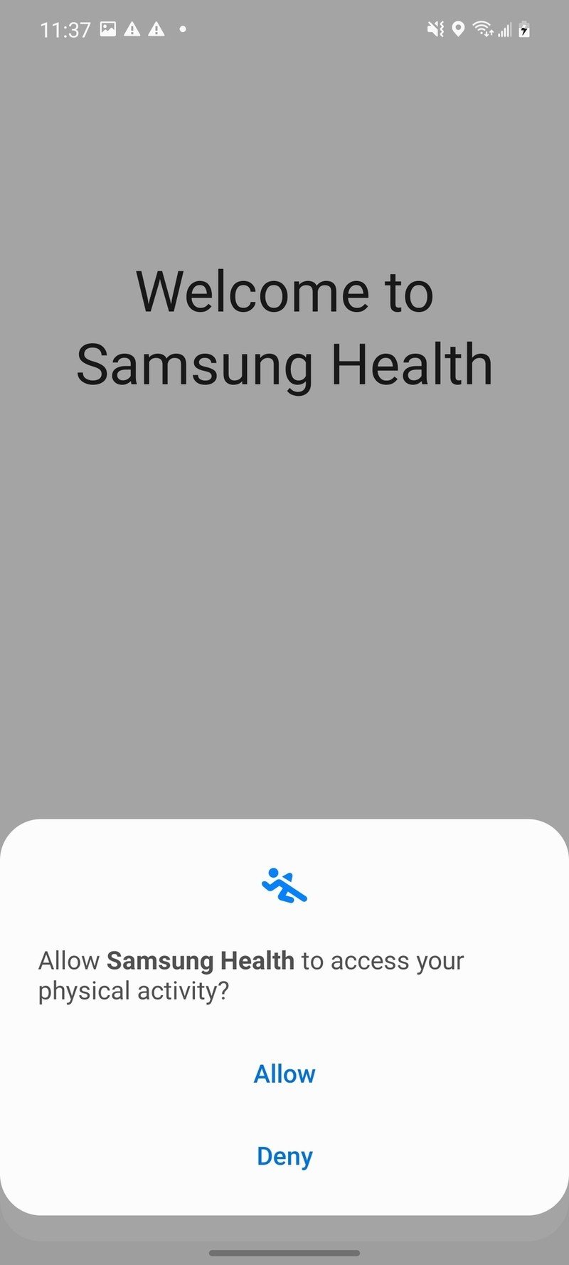 Captura de pantalla de configuración de salud de Samsung 2022