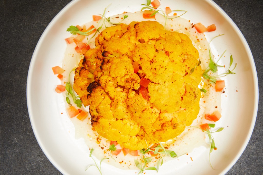 Coliflor asada con chile