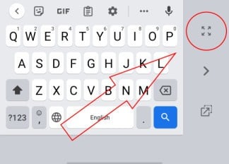 Modo de una mano de Gboard recortado