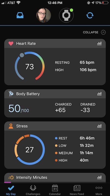 Aplicación Garmin Vivmove Sport