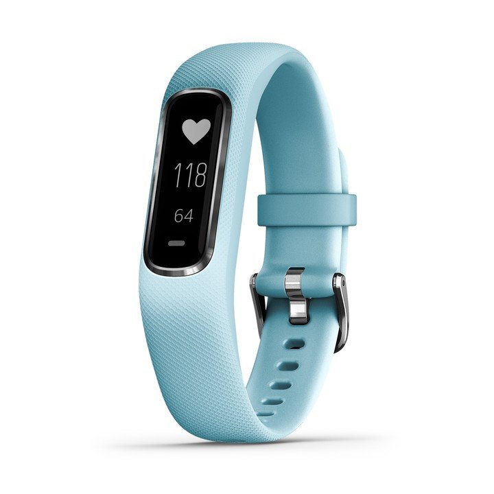 Garmin Vivosmart 4. Ofrece las mediciones más precisas.  Ideal para profesionales.  Pantalla en blanco y negro.  $22,000.