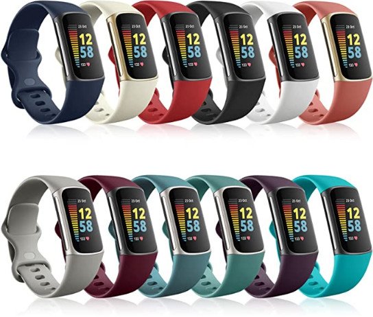 Pack de 12 correas de silicona suave Fitbit Charge 5 Omee Reco