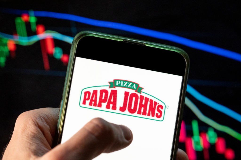 La aplicación de Papa John's en un teléfono inteligente.