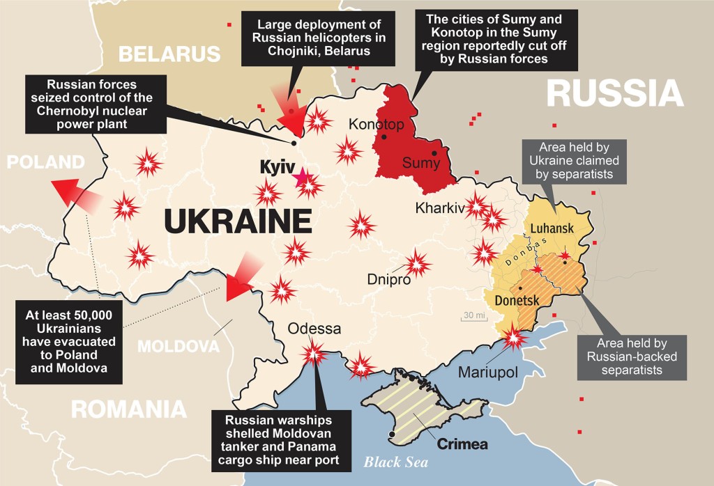 Mapa de guerra de Ucrania