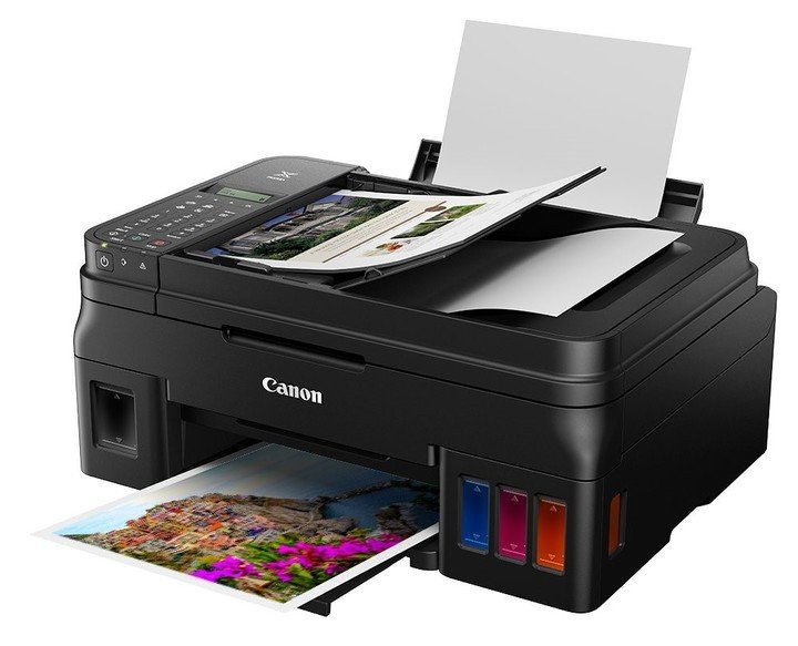 Canon PIXMA G4110.  A través de diferentes softwares, te permite aprovechar sus módulos multifunción.  $46,000.