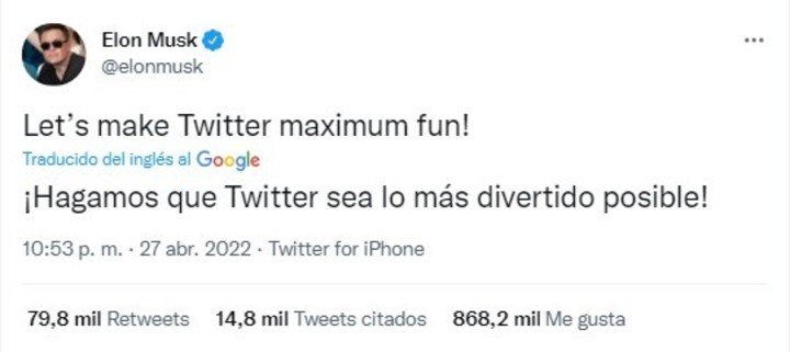 La cuenta de Twitter de Musk tuvo mucha actividad durante el día