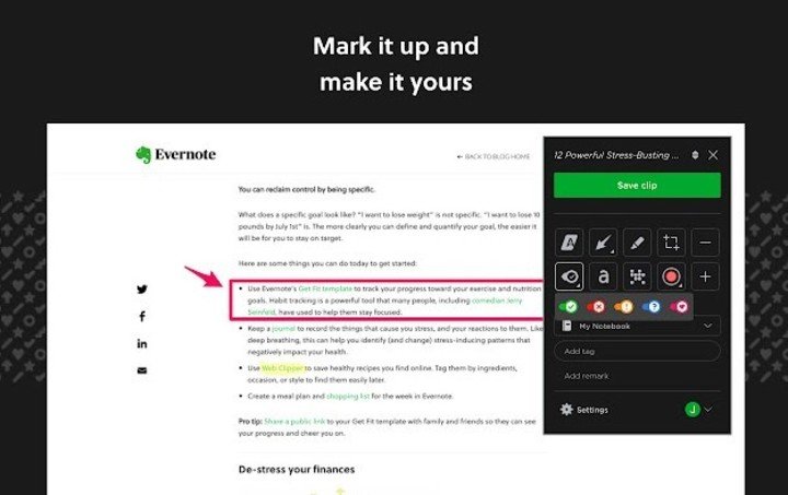 Evernote pide abrir una cuenta.