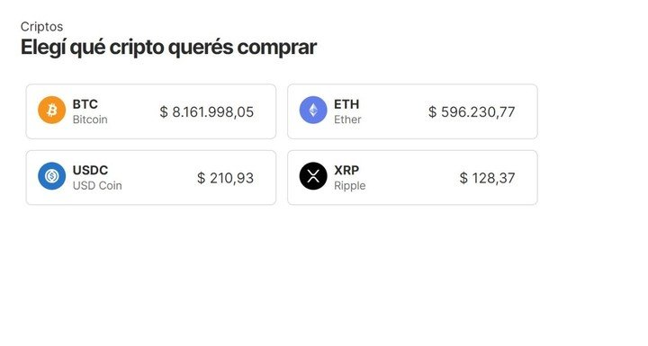 La Banca Online de Galicia muestra el precio de la criptomoneda del día en el panel.